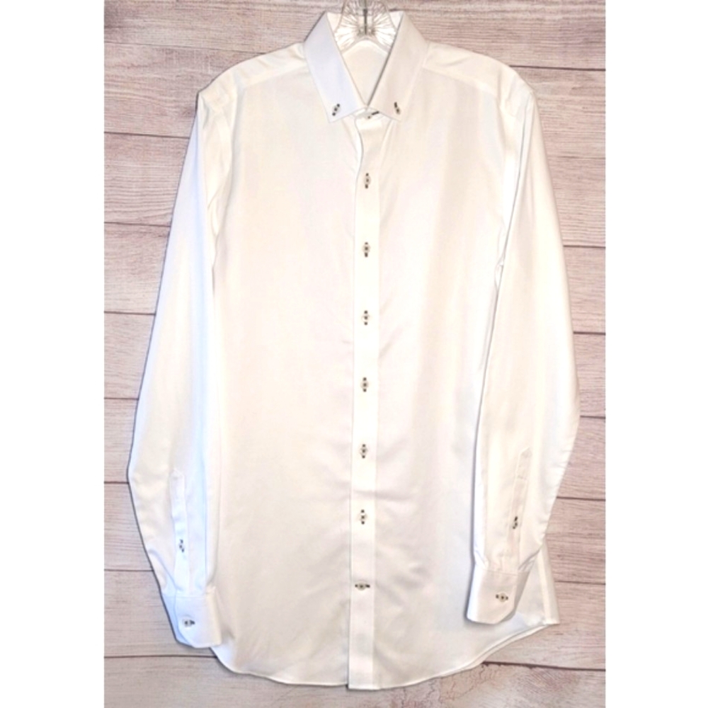 J.Hilburn Mens Dress Shirt 15.5- 39.5 Reg 100% Cotton JADII Embroidered NWOT